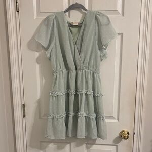 Altar'd State Light Green Ruffle Dress